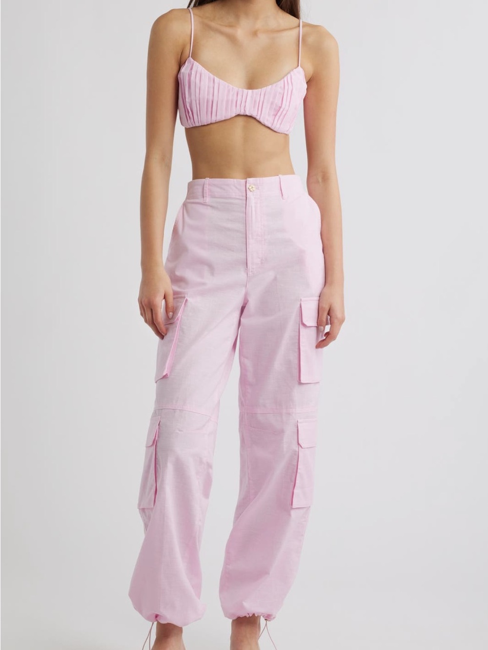 Kulani Kinis Pink Linen Cargo Pants and Top
